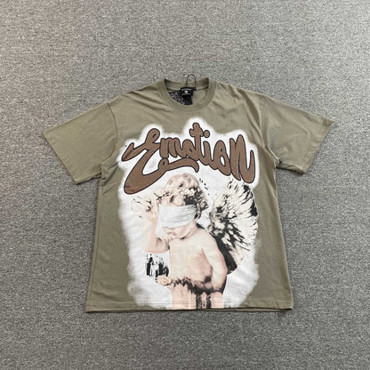 Mixed Emotion Blinded Rhinestone Tee Grey