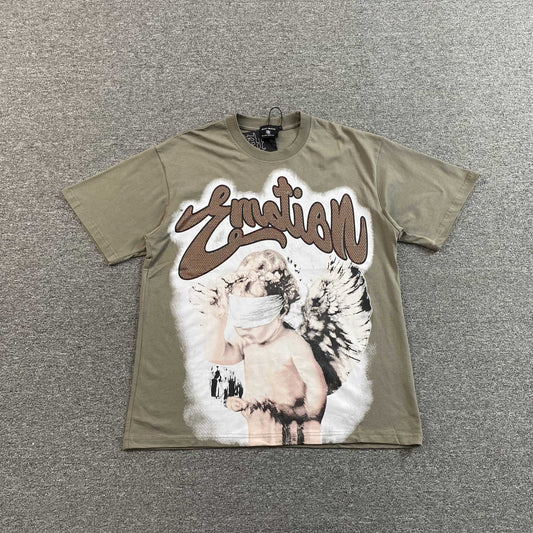 Mixed Emotion Blinded Rhinestone Tee Grey