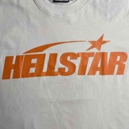 HELLSTAR CLASIC GEL PRINT ORANGE TEE WHITE