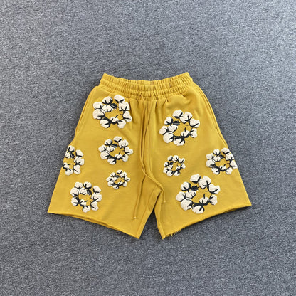 DENIM TEARS X CPFM CACTUS TEARS WREATH SHORTS YELLOW