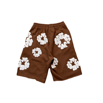 DENIM TEARS THE COTTON WREATH SHORTS BROWN