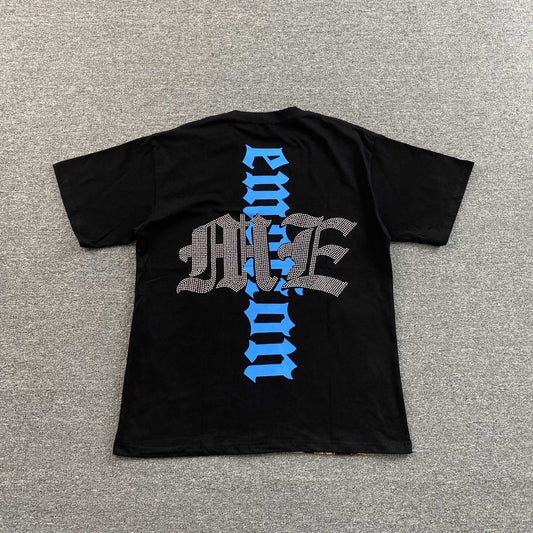 Mixed Emotion Angel Rhinestone Tee Black