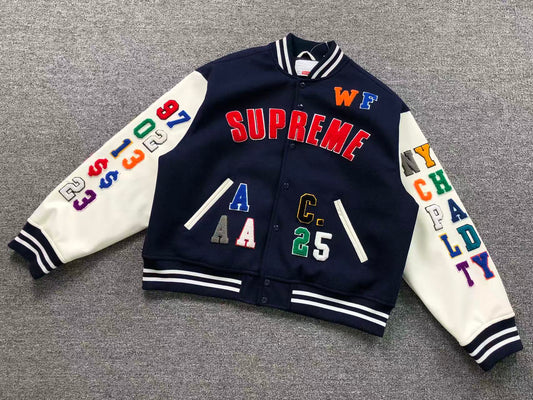 Supreme Praises Varsity Jacket Navy