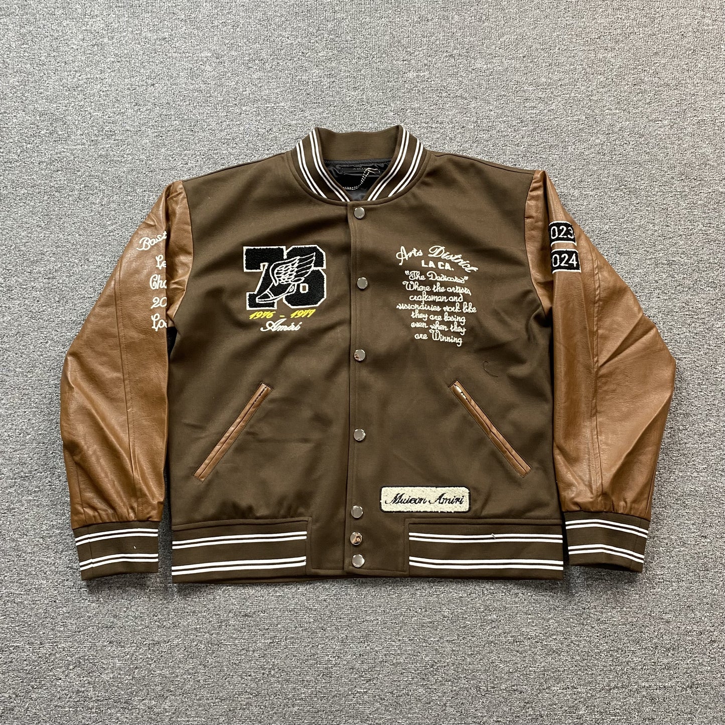 AMIRI EAGLE BOMBER JACKET BROWN