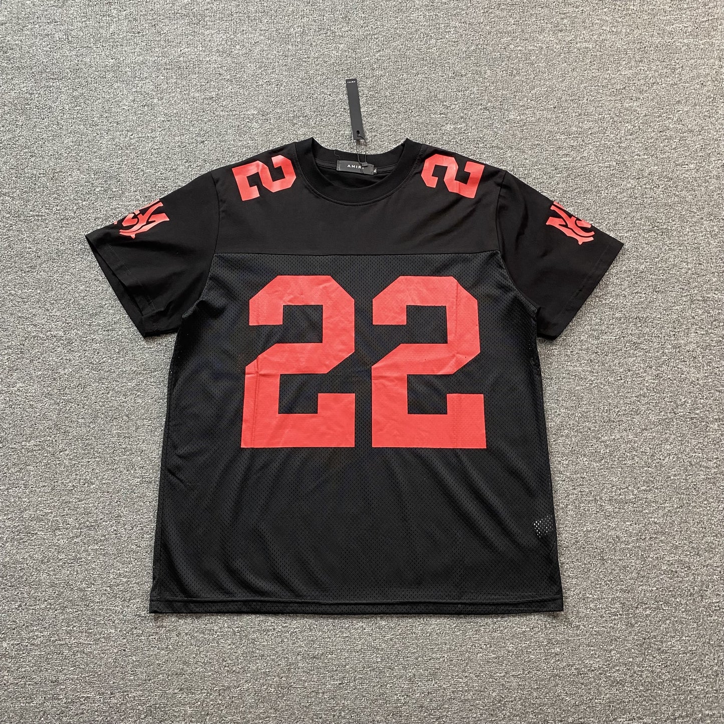 AMIRI 22 FOOTBALL JERSEY TEE BLACK