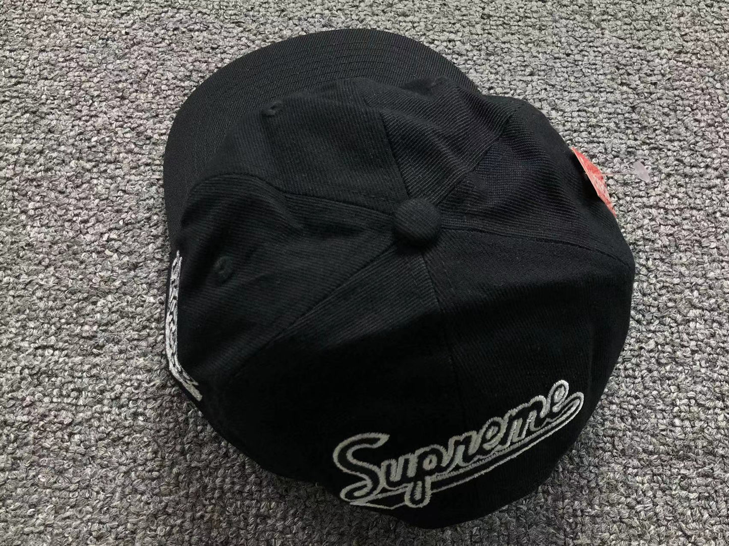 Supreme World Famous S Logo 6-Panel Hat Black