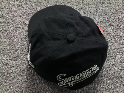 Supreme World Famous S Logo 6-Panel Hat Black