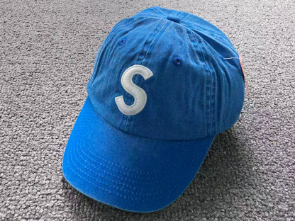 Supreme Pigment Coated S Logo 6-Panel Cap Blue
