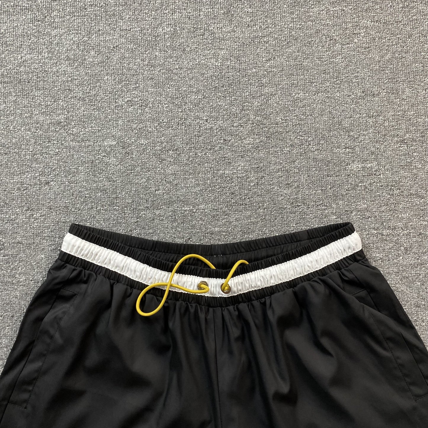 RHUDE COURT LOGO SHORTS BLACK