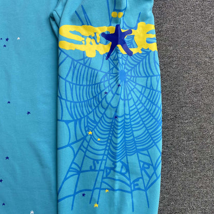 Sp5der Heavy Web Sweatpants Cyan