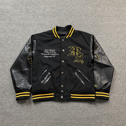 AMIRI LION VARSITY JACKET BLACK