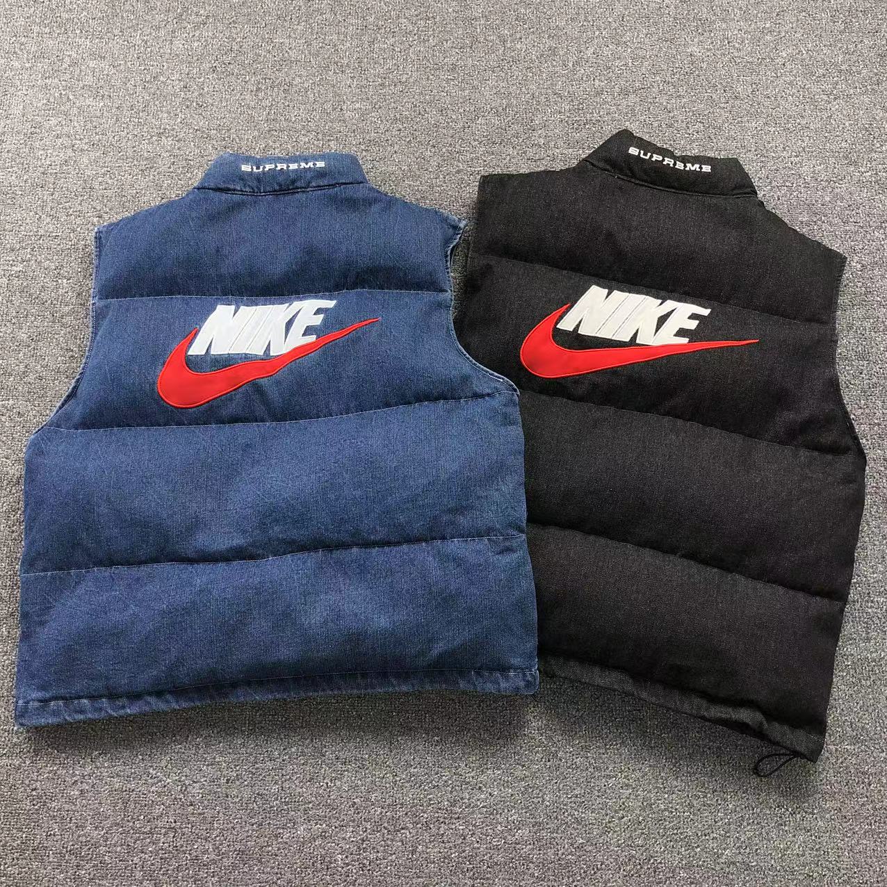 Supreme Nike Denim Puffer Vest Black