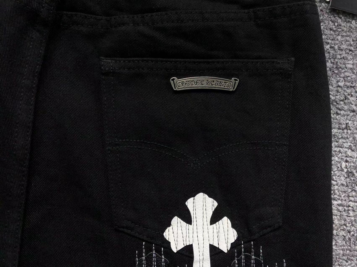 Chrome Hearts Cross Patch Jeans Black