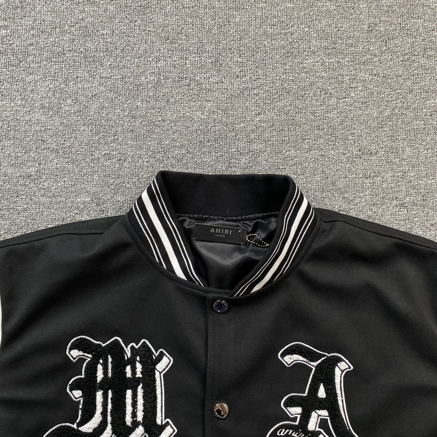 AMIRI DREAM TEAM VARSITY BOMBER JACKET BLACK