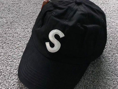 Supreme Pigment Coated S Logo 6-Panel Cap Black
