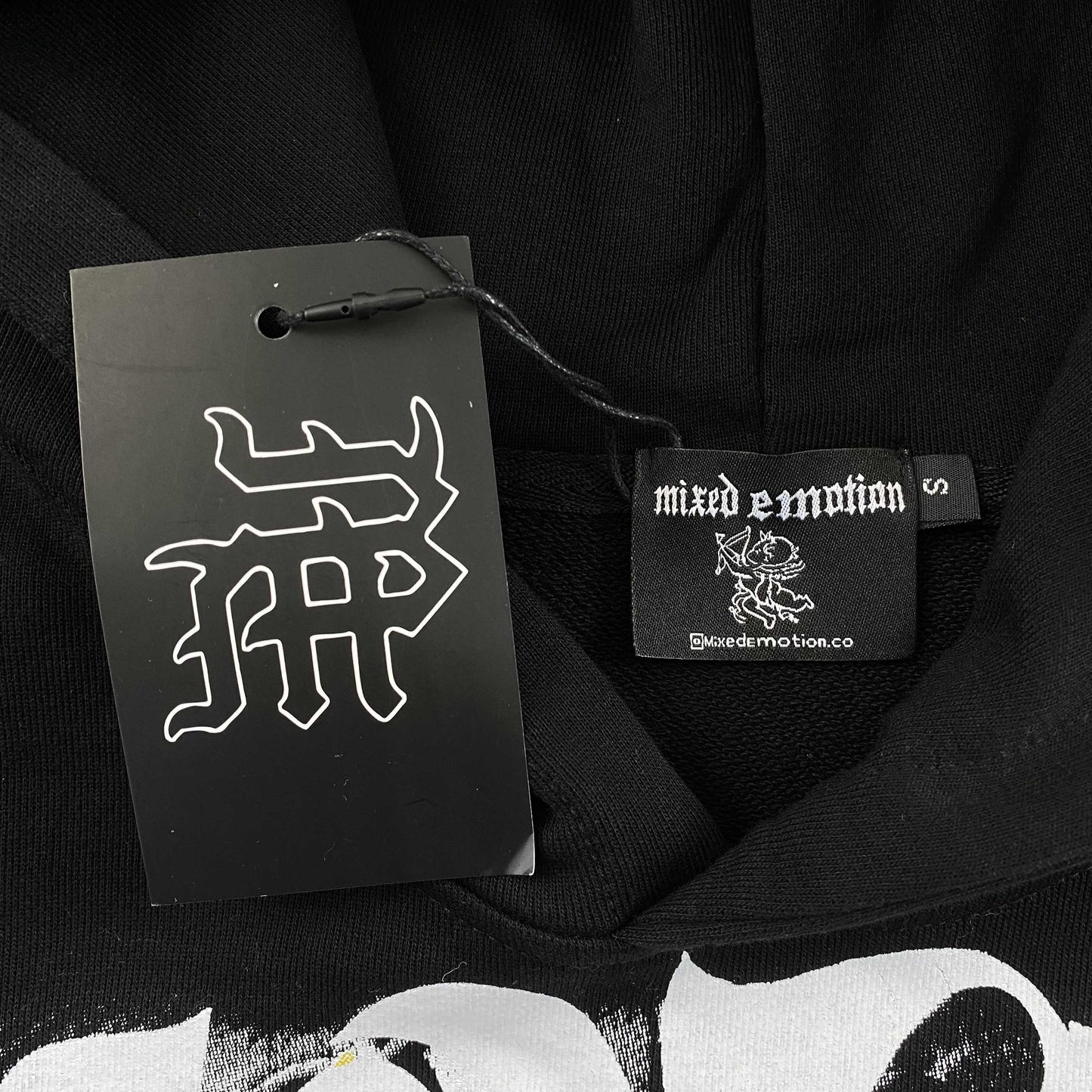 Mixed Emotion Archer Rhinestone Hoodie Black