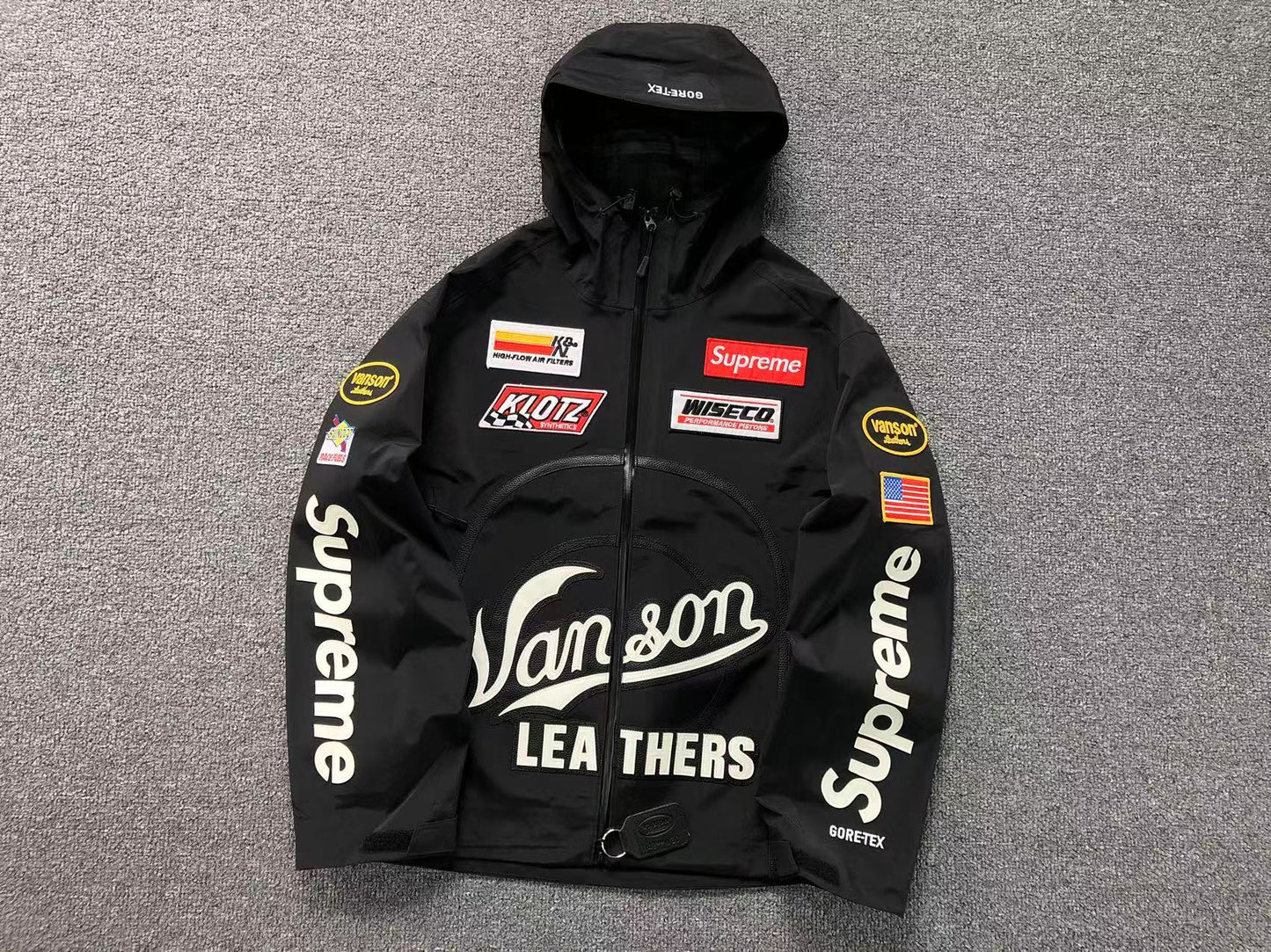 Supreme Vanson Leathers GORE-TEX Shell Jacket Black
