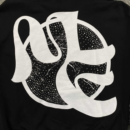 Mixed Emotion Archer Rhinestone Hoodie Black