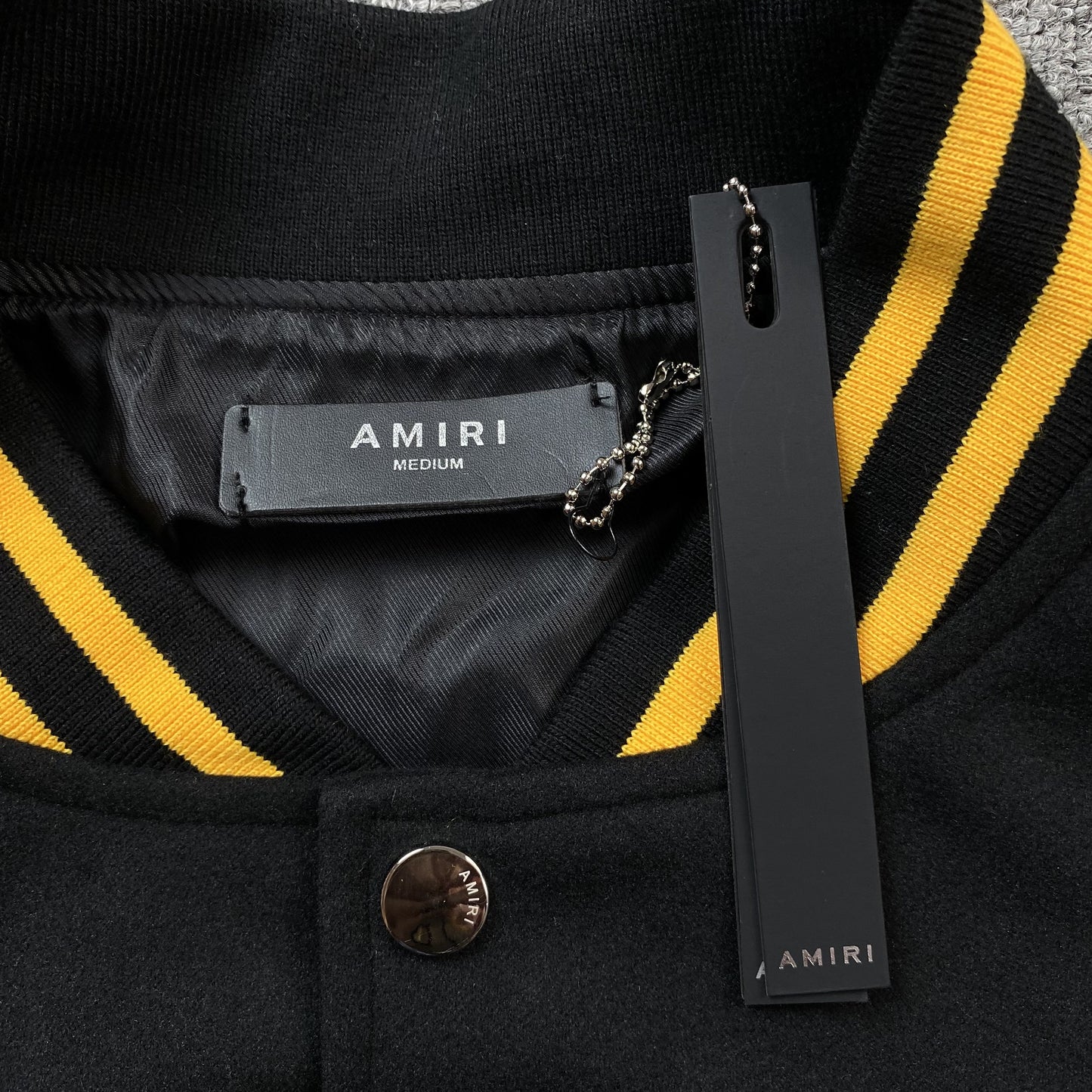 AMIRI LION VARSITY JACKET BLACK