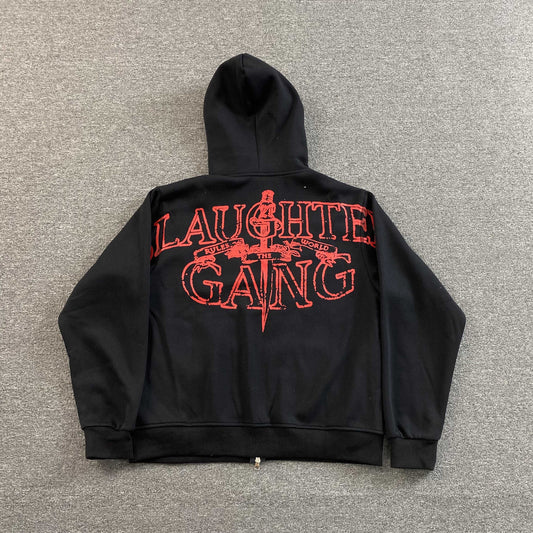 Corteiz x Slaughter Gang 21 Savage Zip Up Black