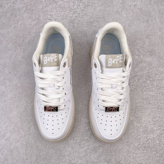 A Bathing Ape Bape Sta Low Suede Heel White