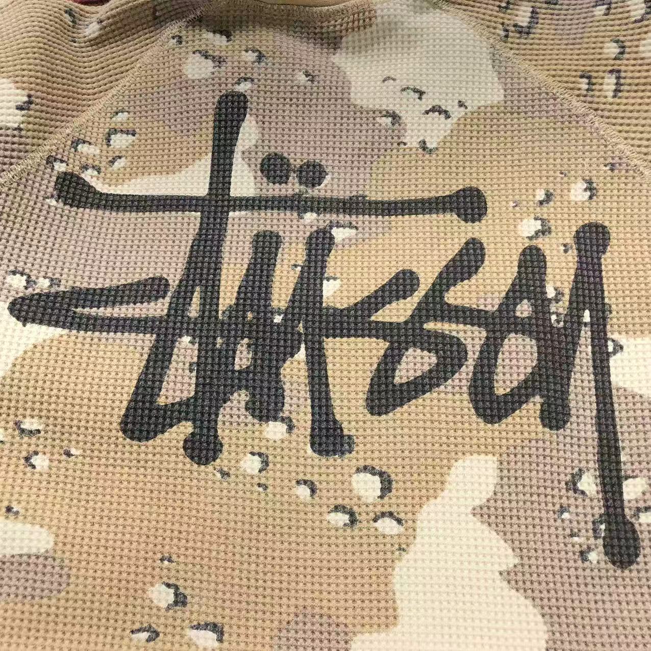 Stussy Thermal Raglan Shirt Desert Camo