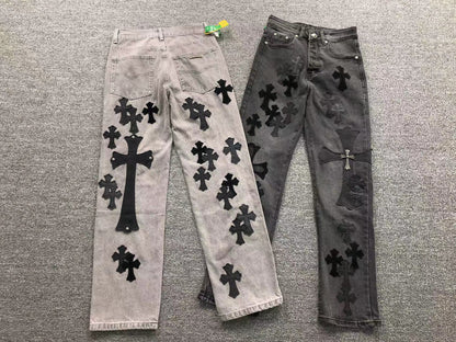 Chrome Hearts Cross Patch Jeans Black