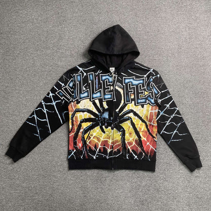 Vale Forever Widow Big Zip Up Hoodie Black