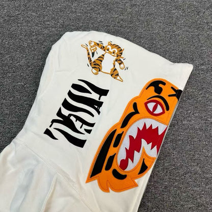BAPE City Camo Tiger Shark Full Zip Hoodie White