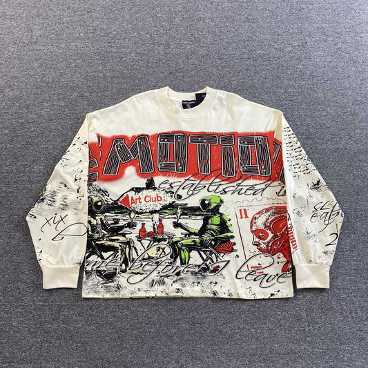 Mixed Emotion Art Club Long Sleeve Tee Cream