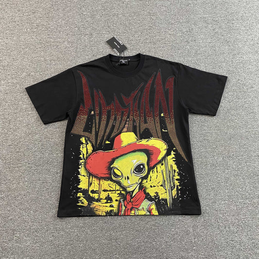 Mixed Emotion Ranger Rhinestone Tee Black