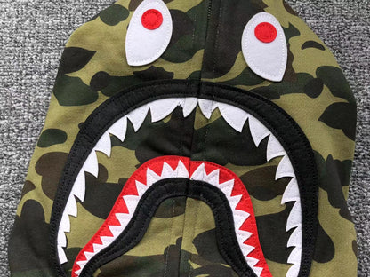 BAPE 1ST CAMO SHARK FULL ZIP HOODIE GREEN