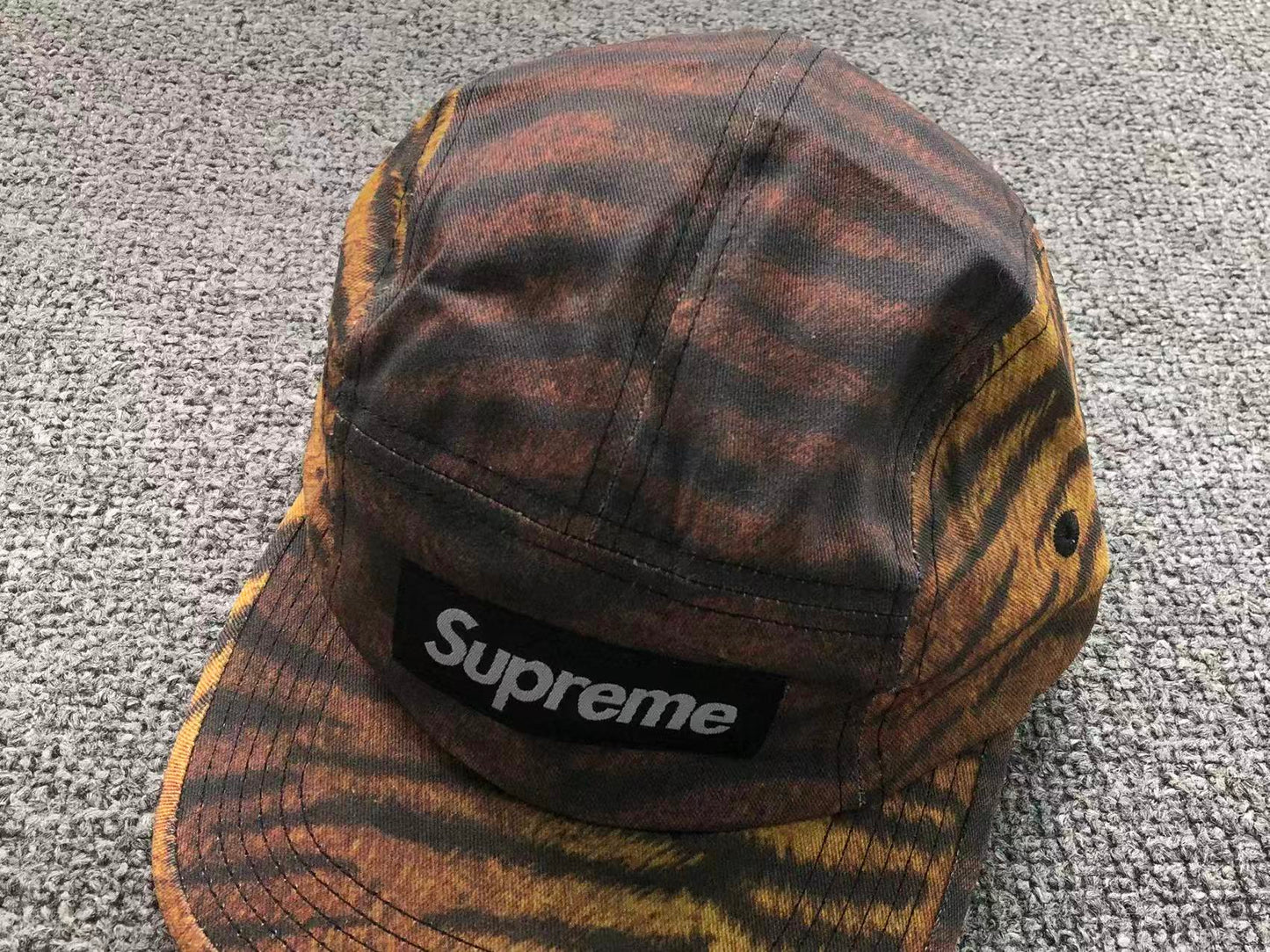 Supreme Washed Chino Twill Camp Cap Tiger
