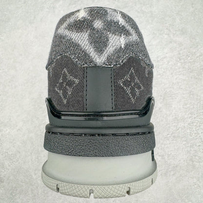 Louis Vuitton Trainer Sneaker Black Monogram Denim