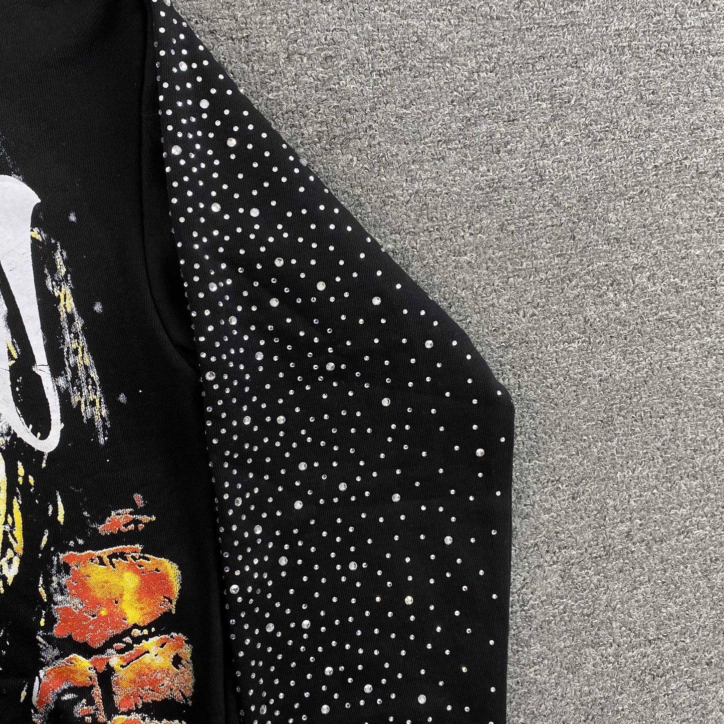 Mixed Emotion Archer Rhinestone Hoodie Black