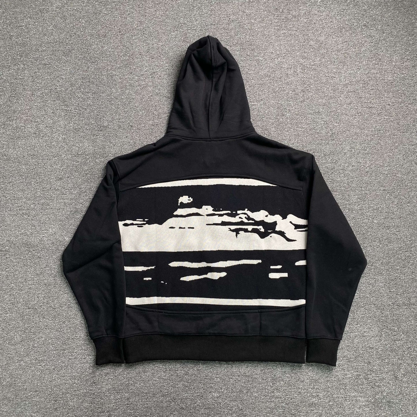 Corteiz Hybrid Jacquard Knit Alcatraz Jacket Black