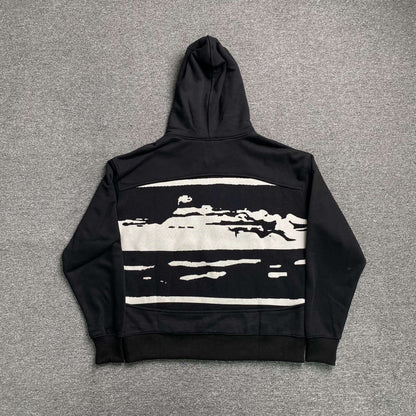 Corteiz Hybrid Jacquard Knit Alcatraz Jacket Black