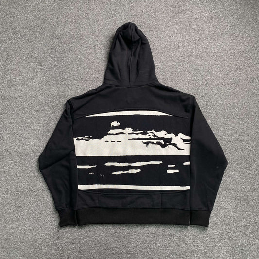 Corteiz Hybrid Jacquard Knit Alcatraz Jacket Black