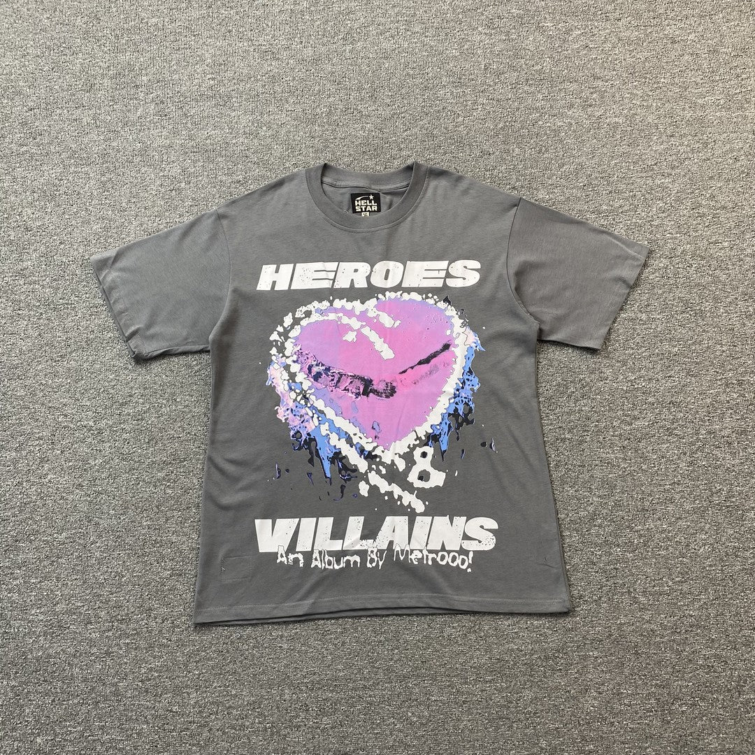 HELLSTAR X METRO BOOMIN HEARTS ON FIRE TEE BLACK