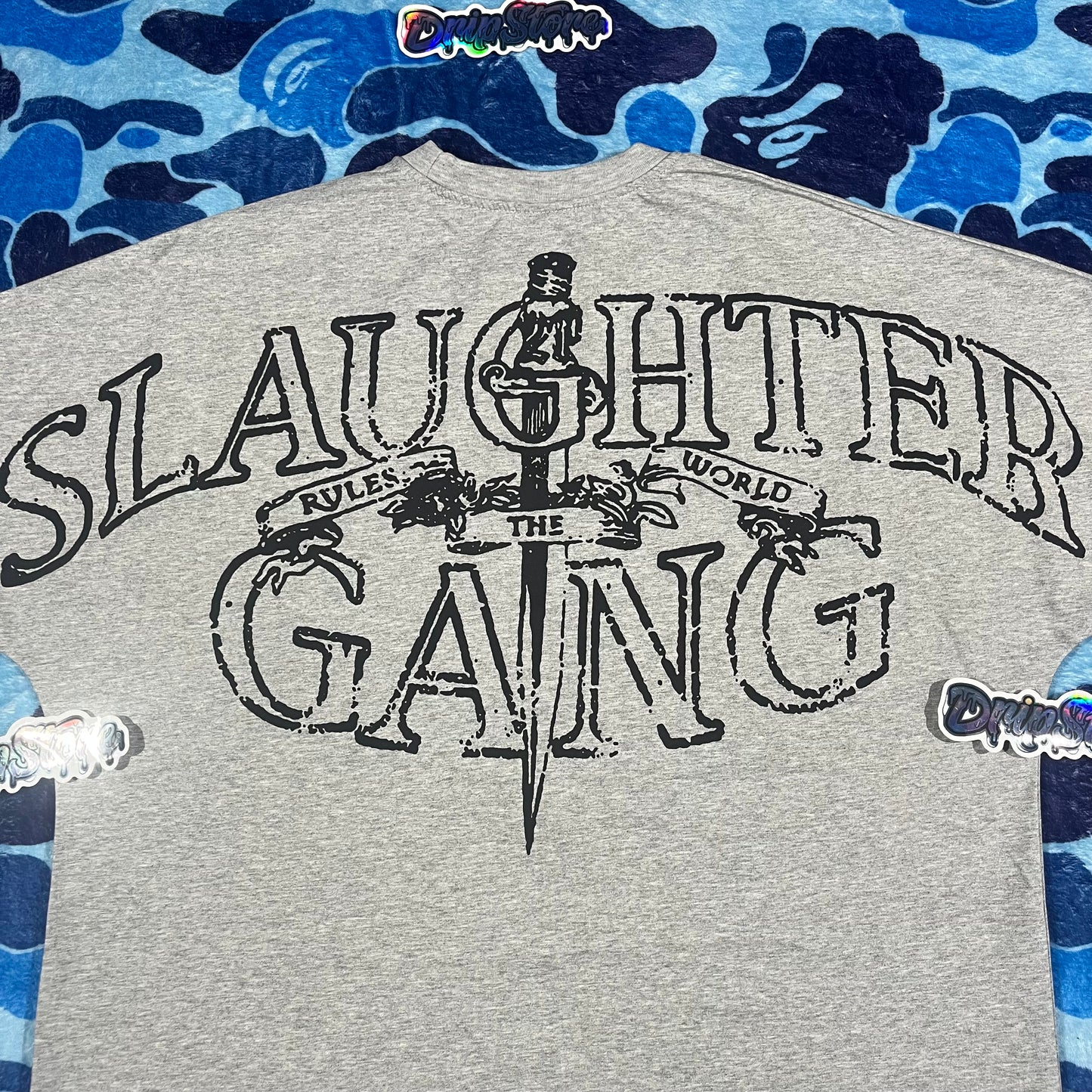 Remera Corteiz x Slaughter Gang 21 Savage Gris XL