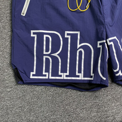 RHUDE RH LOGO SHORTS BLUE NAVY