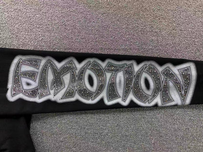 Mixed Emotion Midnight Rhinestone Sweatpants Black