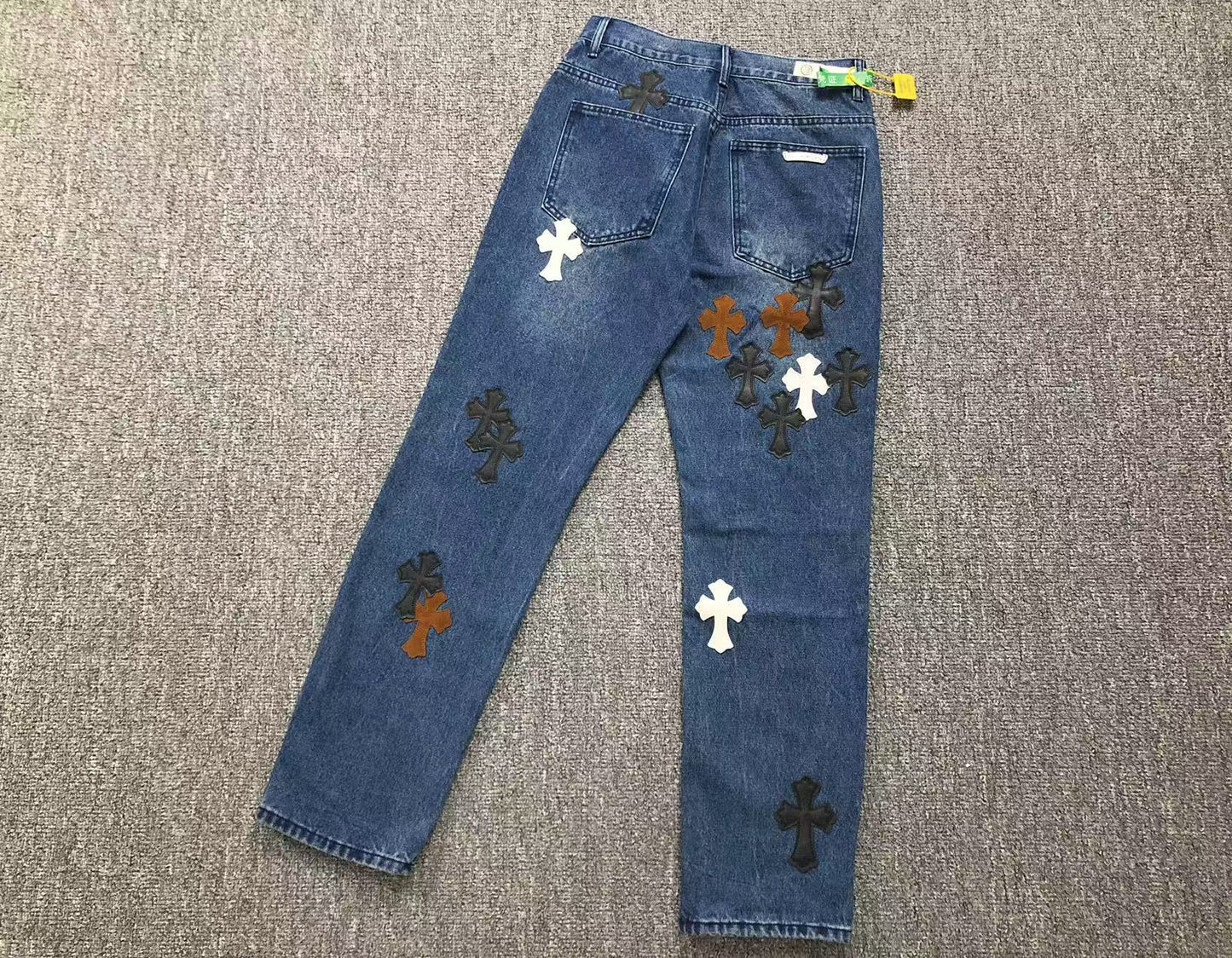 Chrome Hearts Cross Patch Jeans Blue