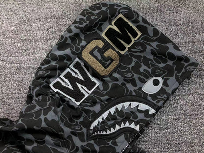 BAPE X DOVER STREET MARKET SPECIAL CAMO SHARK FULL ZIP HOODIE