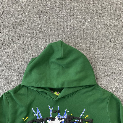 SP5DER WEB HOODIE HUNTER GREEN