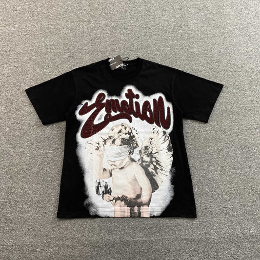 Mixed Emotion Blinded Rhinestone Tee Black