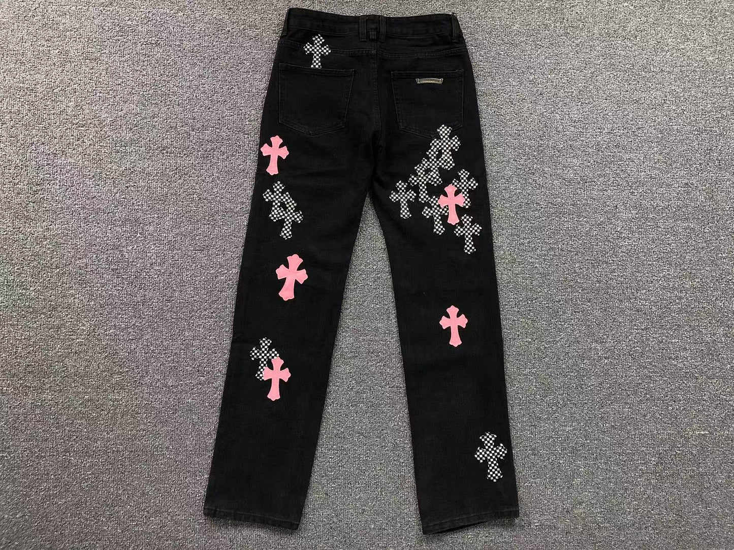 Chrome Hearts Cross Patch Fleurknee Jeans Black