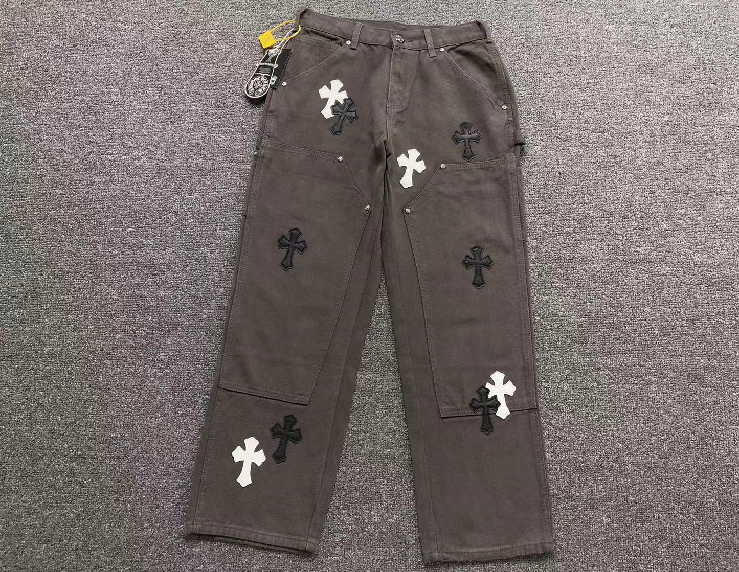 Chrome Hearts Cross Patch Carpenter Pants Grey