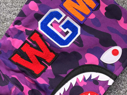 BAPE COLOR CAMO SHARK FULL ZIP HOODIE PURPLE