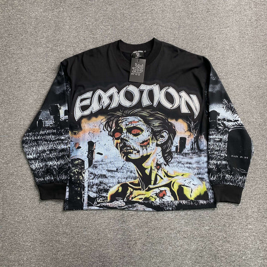 Mixed Emotion Tombstone Long Sleeve Tee Black